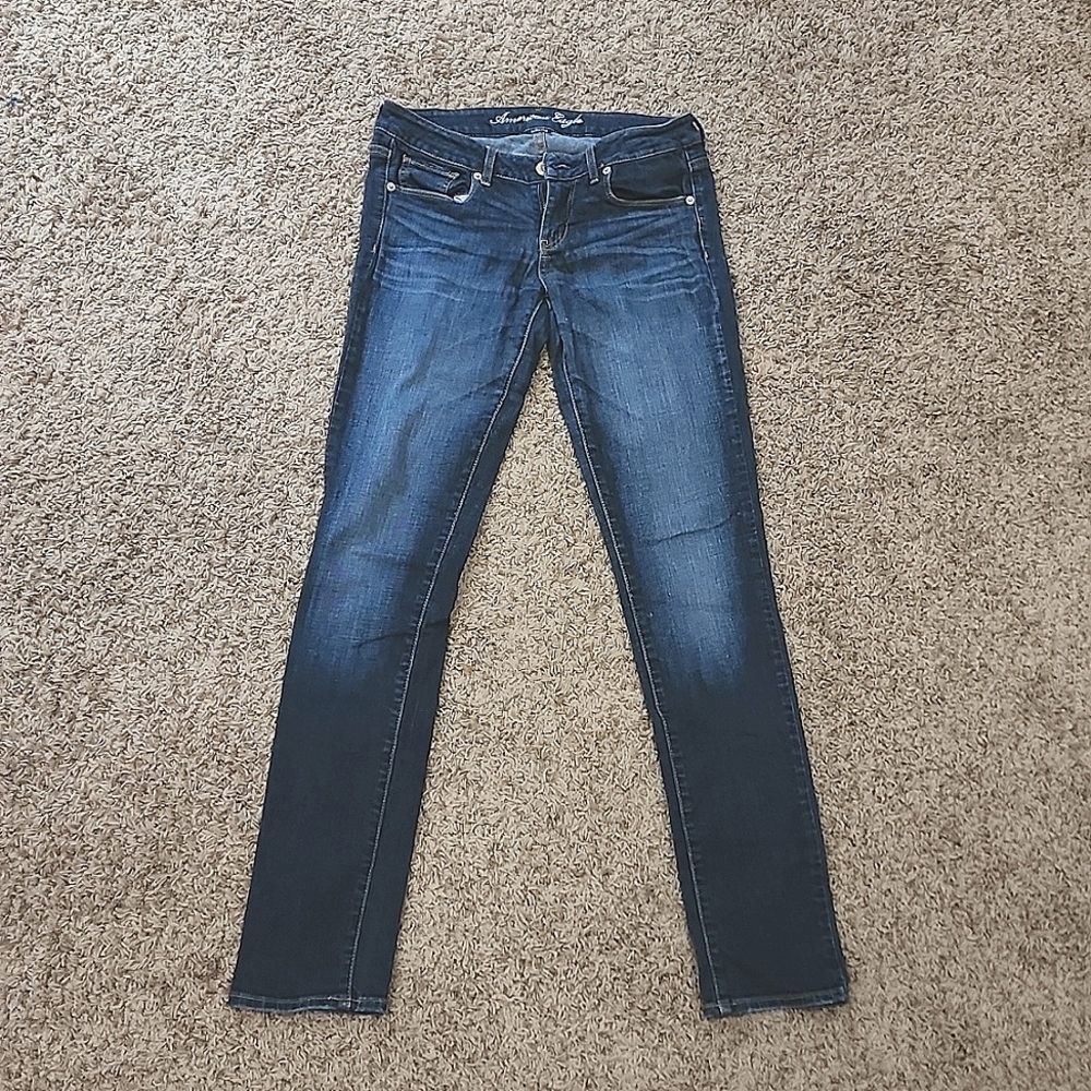 American Eagle Skinny Jeans, Size 8, Stretch, Dark Wash